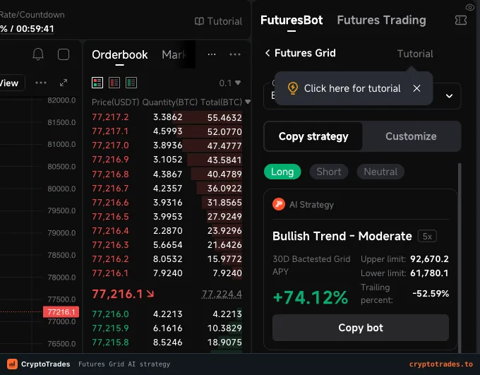 Pionex Futures Grid builder with direction and leveraged AI strategy