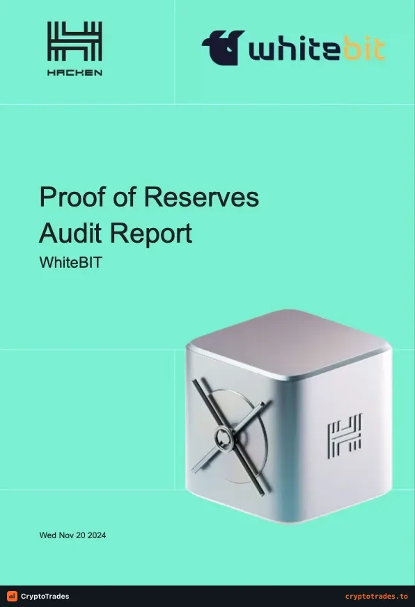Cover of the Hacken WhiteBIT proof of reserves audit dated November 2024